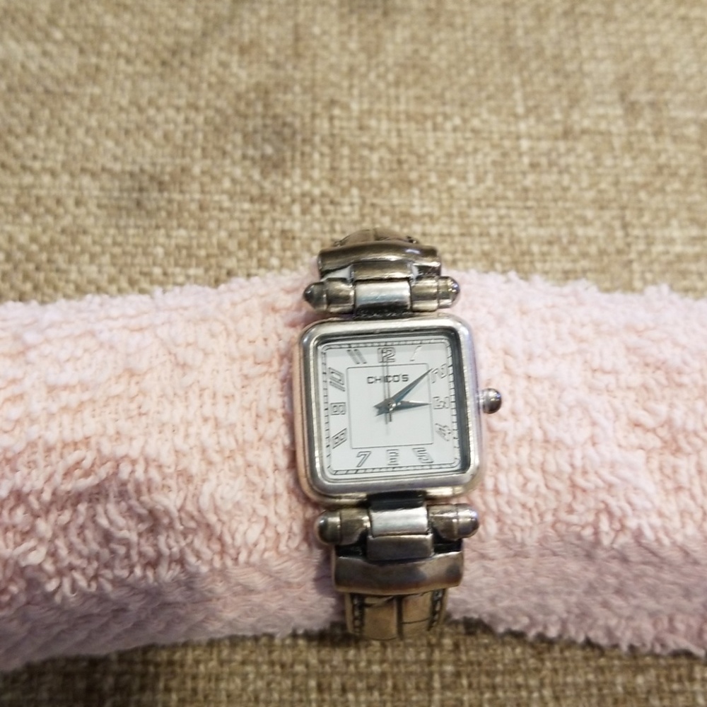 Chico's Silver Ox Cuff Watch